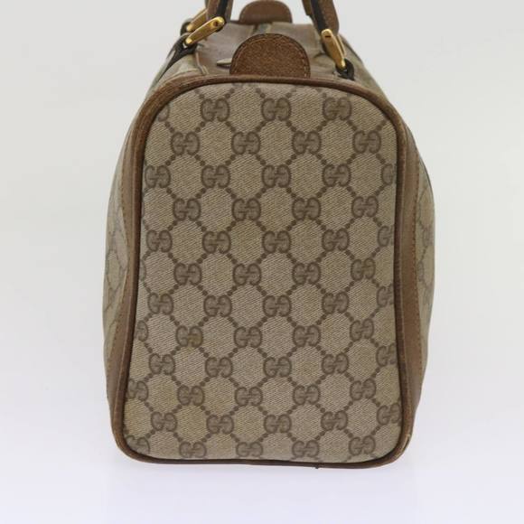 GUCCI GG Canvas Boston Bag PVC Beige Auth 65579 - Picture 3 of 16